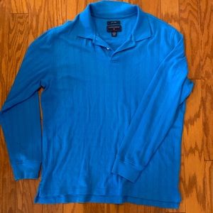 Blue waffled polo